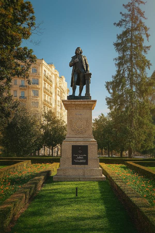 Estatua de Murillo frente al Museo del Prado en Madrid